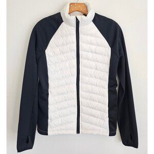 Hybrid Quilted Lightweight Jacket Black White Zip Front Athletic Layer Size L